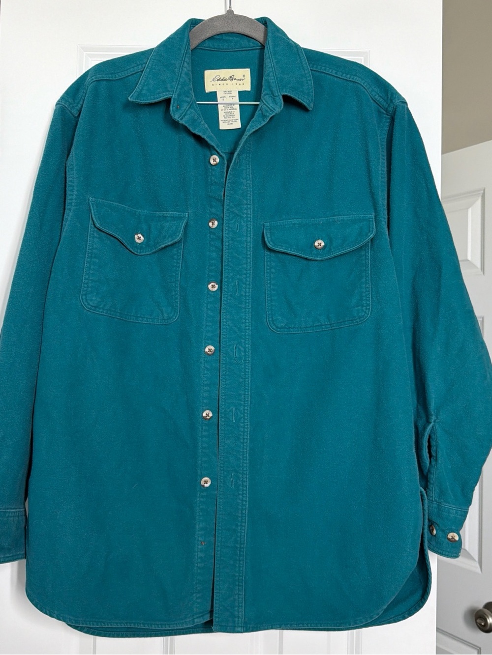 Eddie Bauer Teal Corduroy Button-Down Shirt